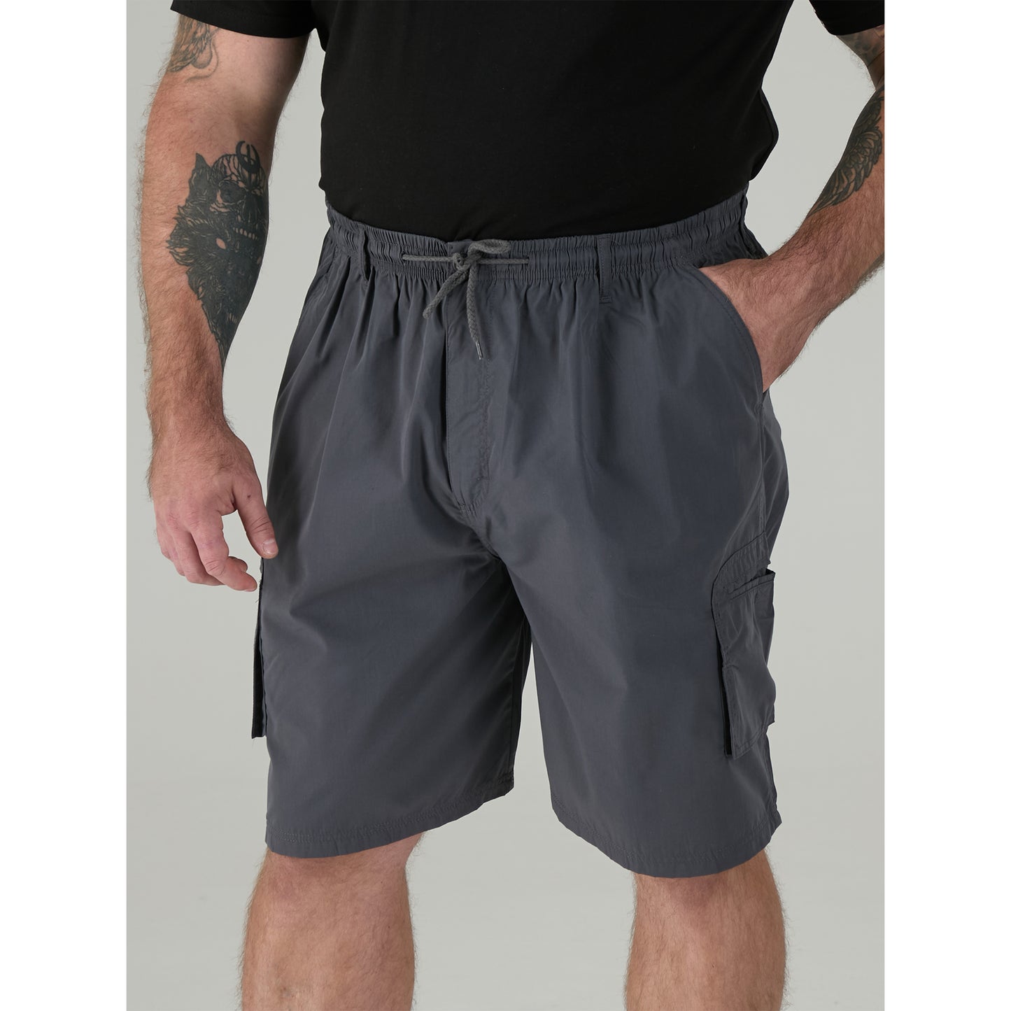 Grey - Lifestyle - Duke Mens D555 Nick Elasticated Waist Cargo Shorts