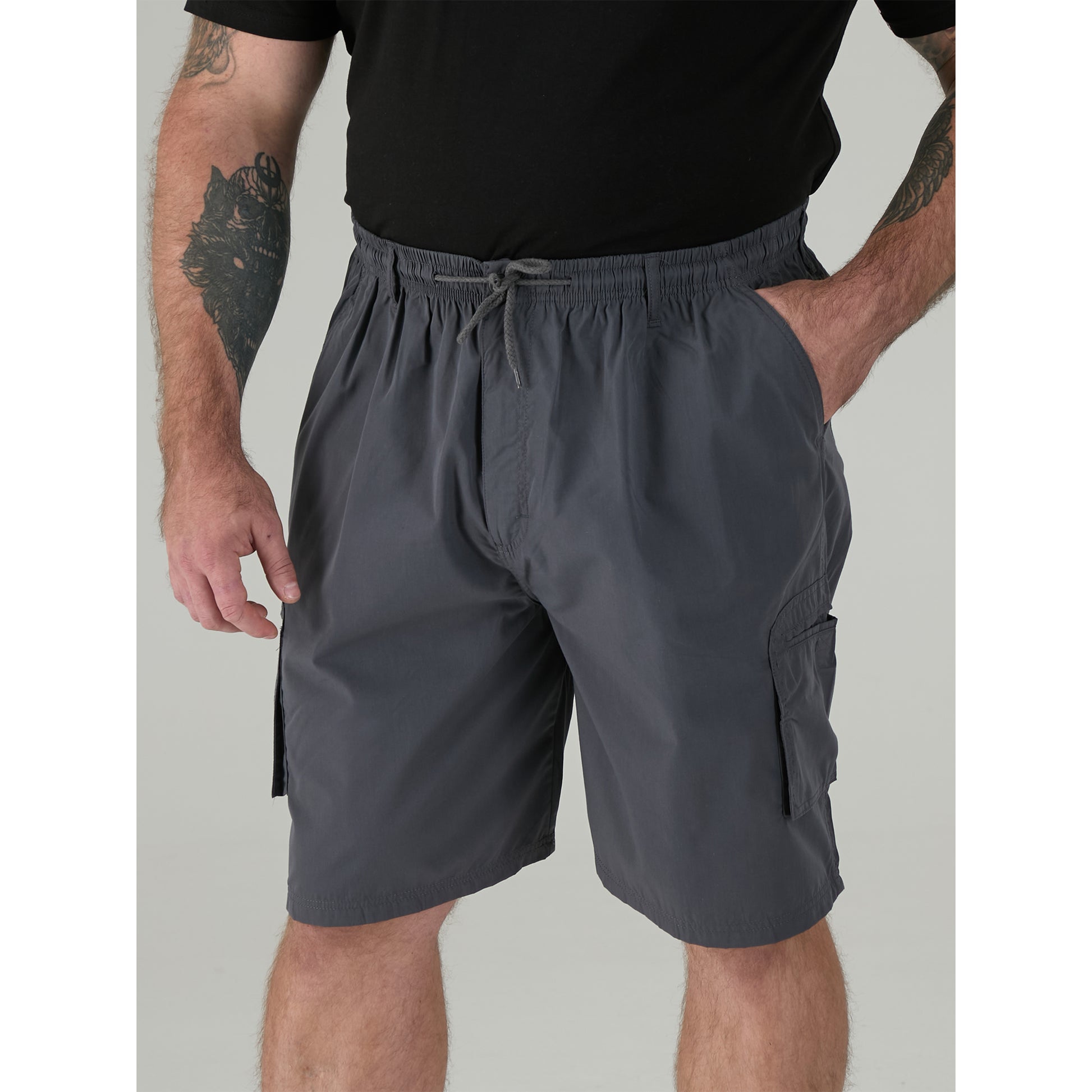 Grey - Lifestyle - Duke Mens D555 Nick Elasticated Waist Cargo Shorts