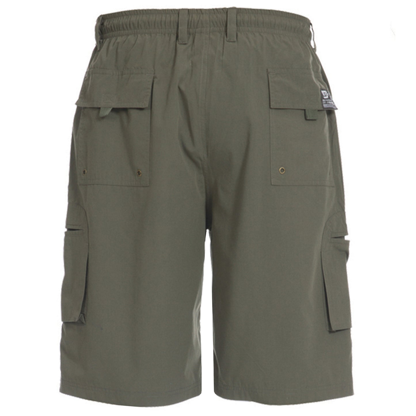 Khaki - Back - Duke Mens D555 Nick Elasticated Waist Cargo Shorts
