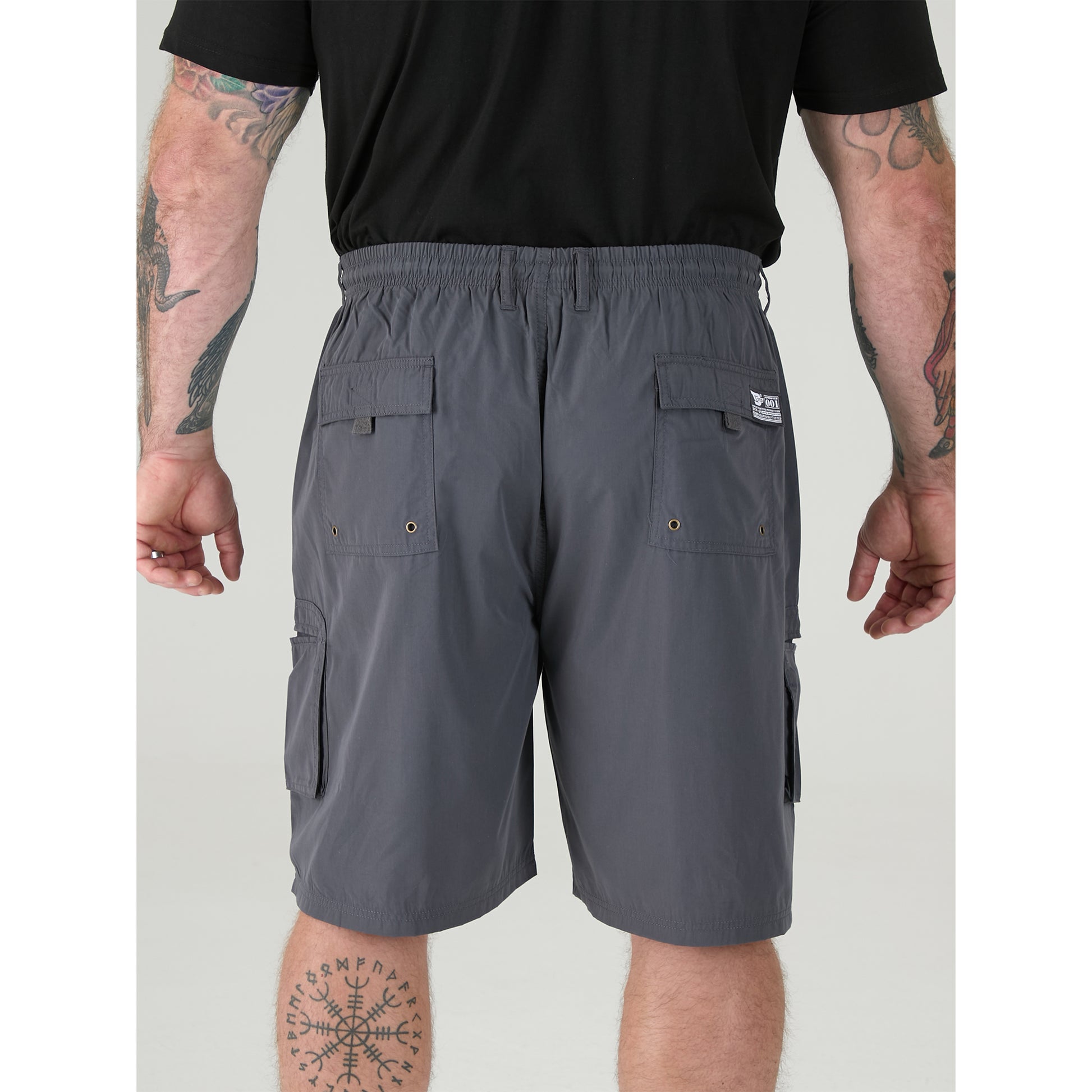 Grey - Pack Shot - Duke Mens D555 Nick Elasticated Waist Cargo Shorts