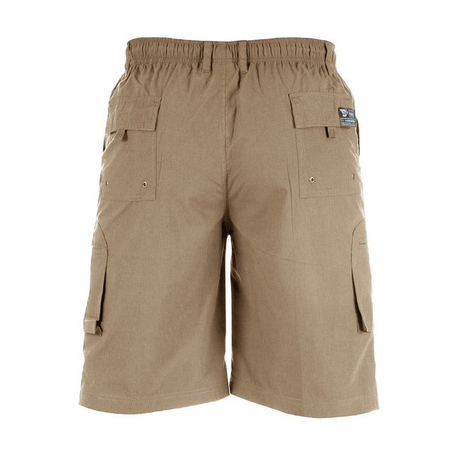 Sand - Back - Duke Mens Nick D555 Elasticated Waist Cargo Shorts