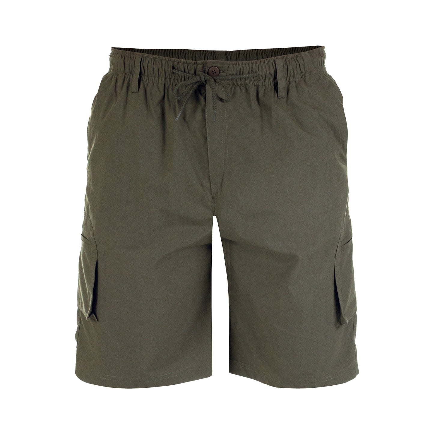 Khaki - Front - Duke Mens D555 Nick Elasticated Waist Cargo Shorts