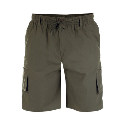 Khaki - Front - Duke Mens D555 Nick Elasticated Waist Cargo Shorts