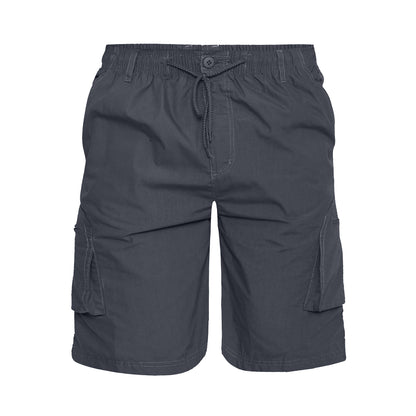 Grey - Front - Duke Mens D555 Nick Elasticated Waist Cargo Shorts