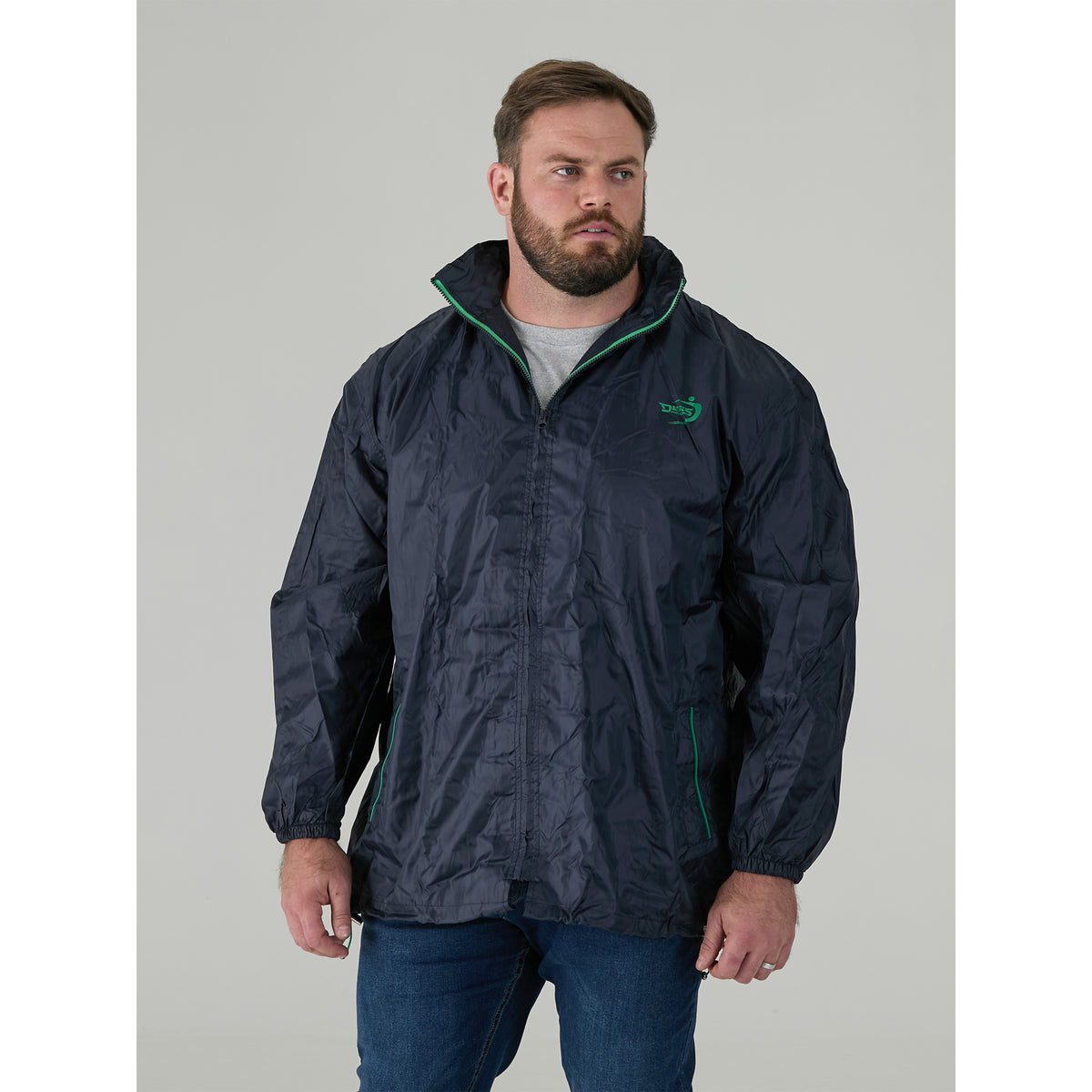 Navy - Side - Duke Mens D555 Zac Packaway Kingsize Waterproof Jacket