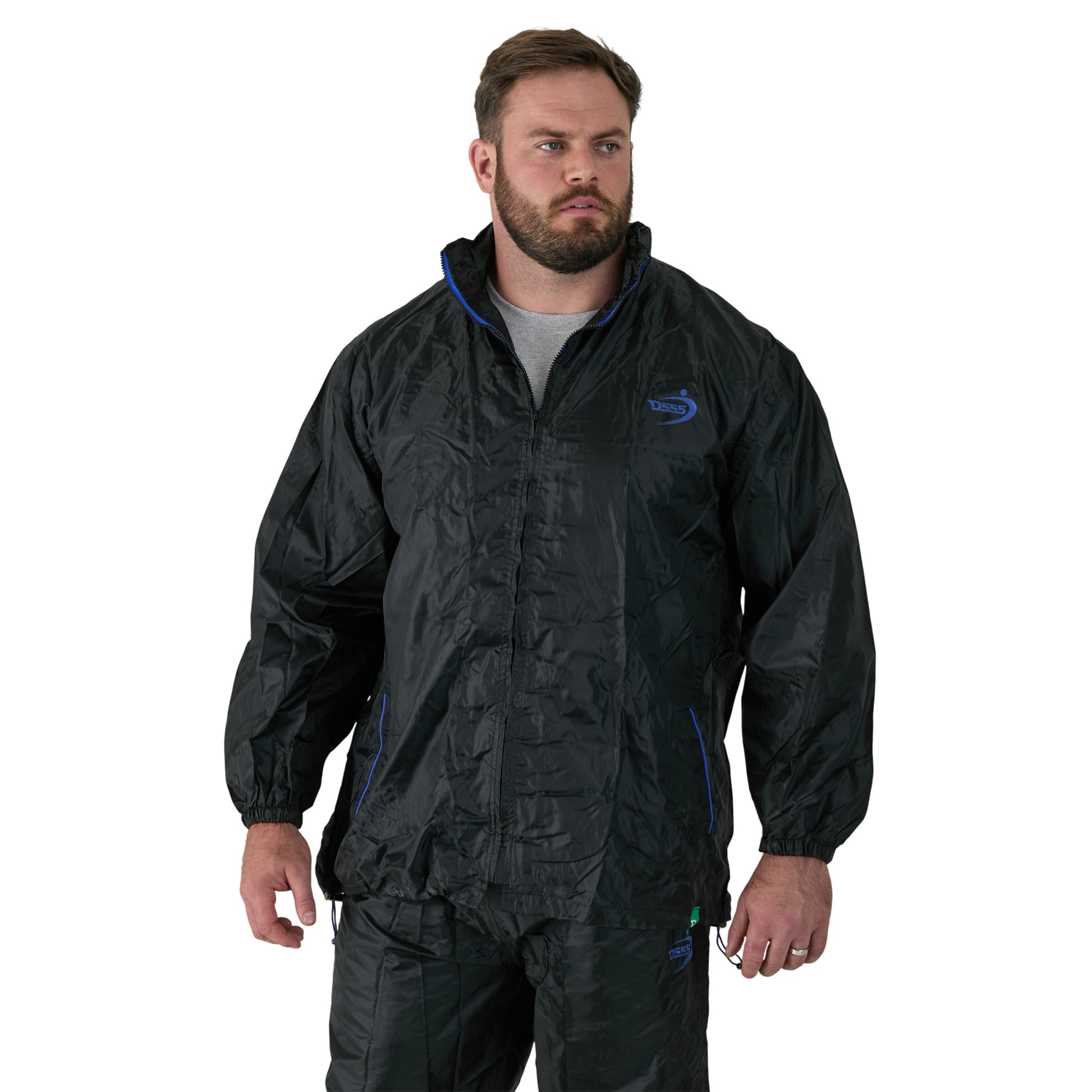 Black - Side - Duke Mens D555 Zac Packaway Kingsize Waterproof Jacket
