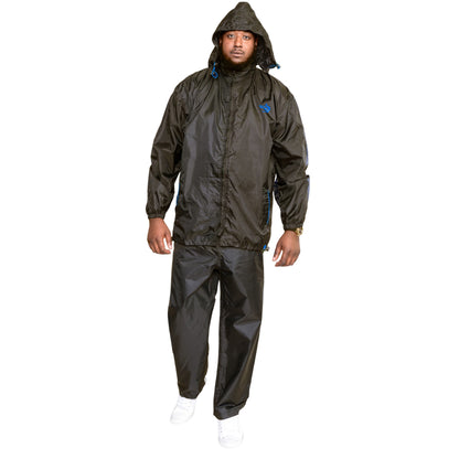 Black - Side - Duke Mens D555 Zac Packaway Kingsize Waterproof Jacket