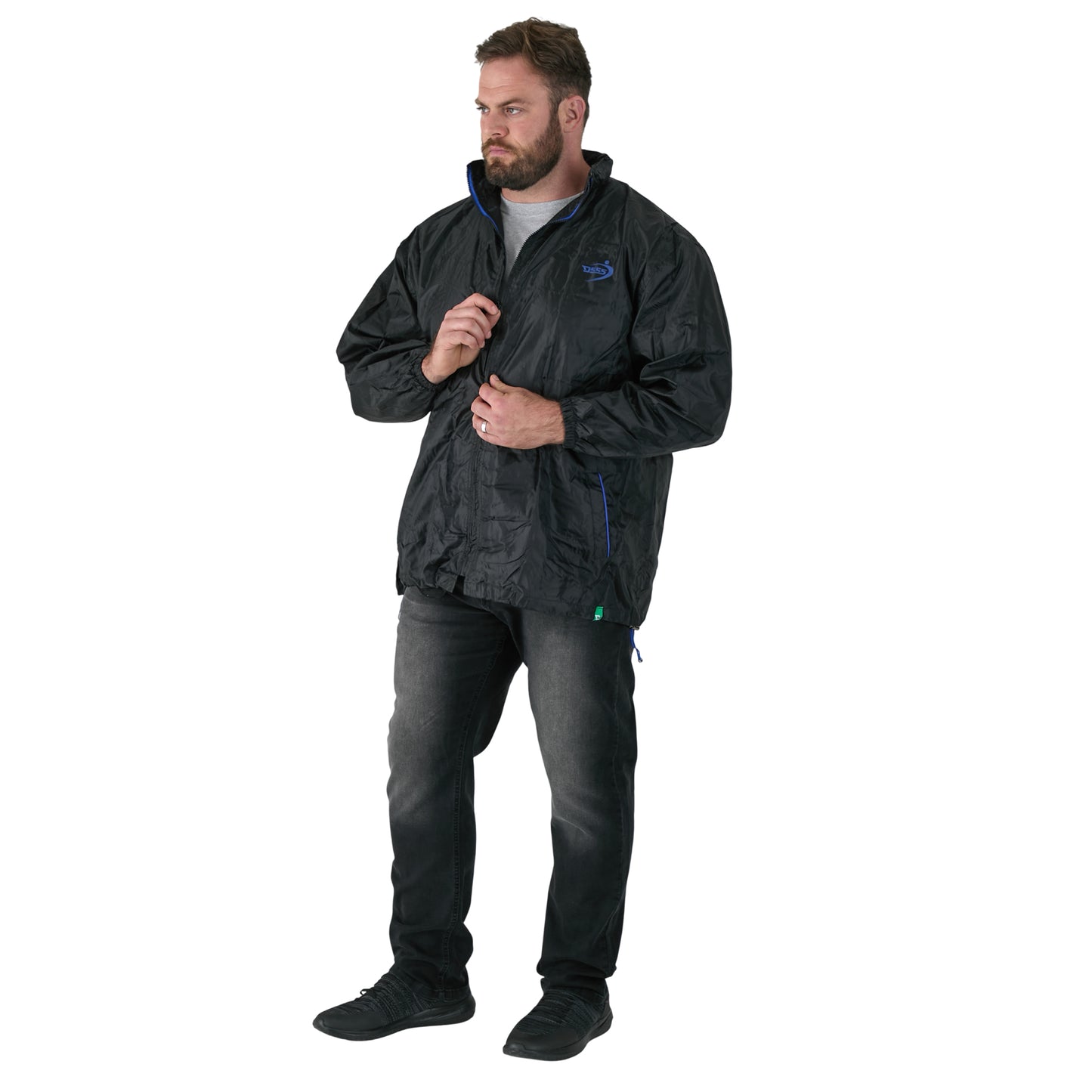 Navy - Back - Duke Mens D555 Zac Packaway Kingsize Waterproof Jacket