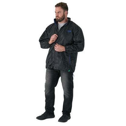 Navy - Back - Duke Mens D555 Zac Packaway Kingsize Waterproof Jacket