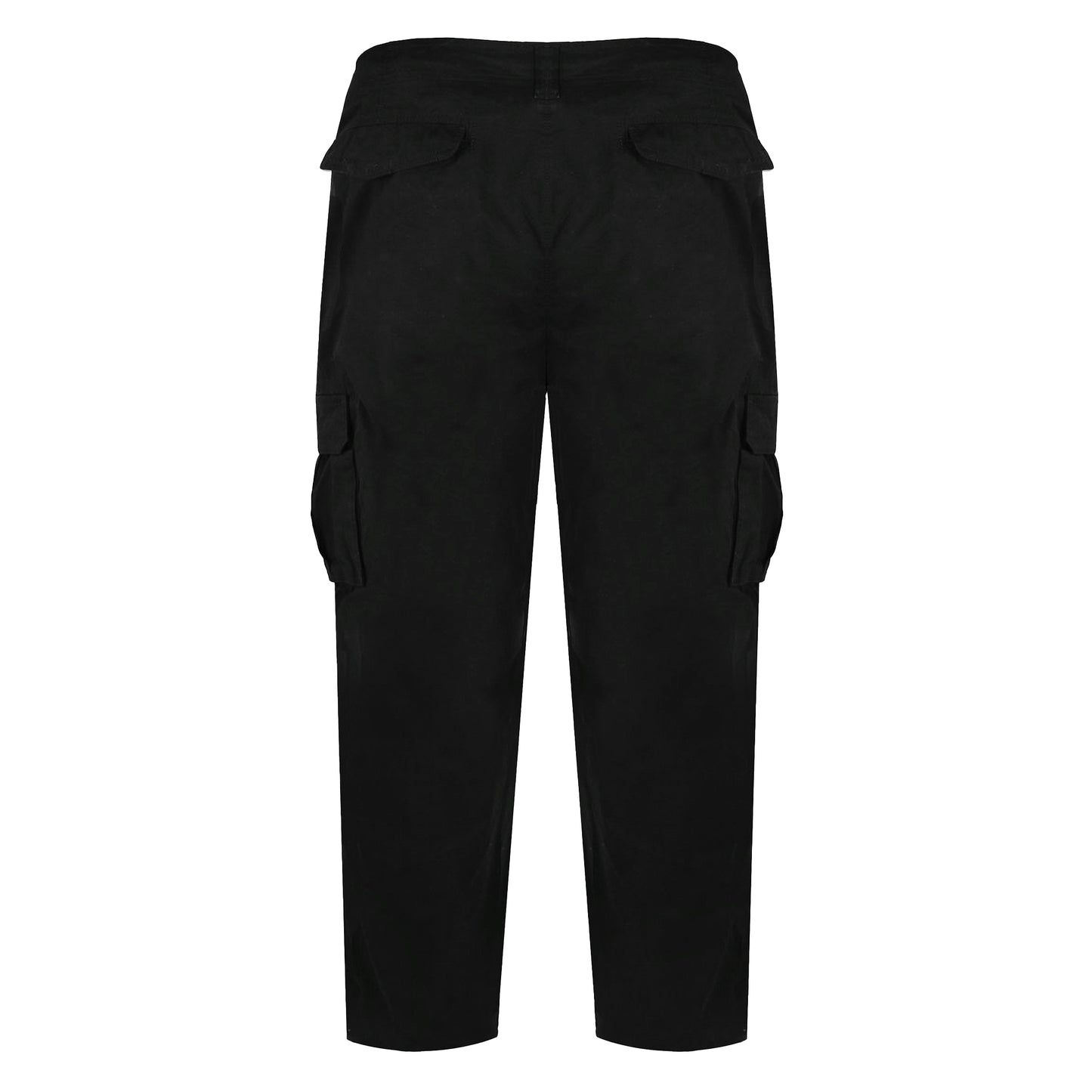 Black - Back - Duke Mens D555 Robert Peached Washed Cargo Trousers