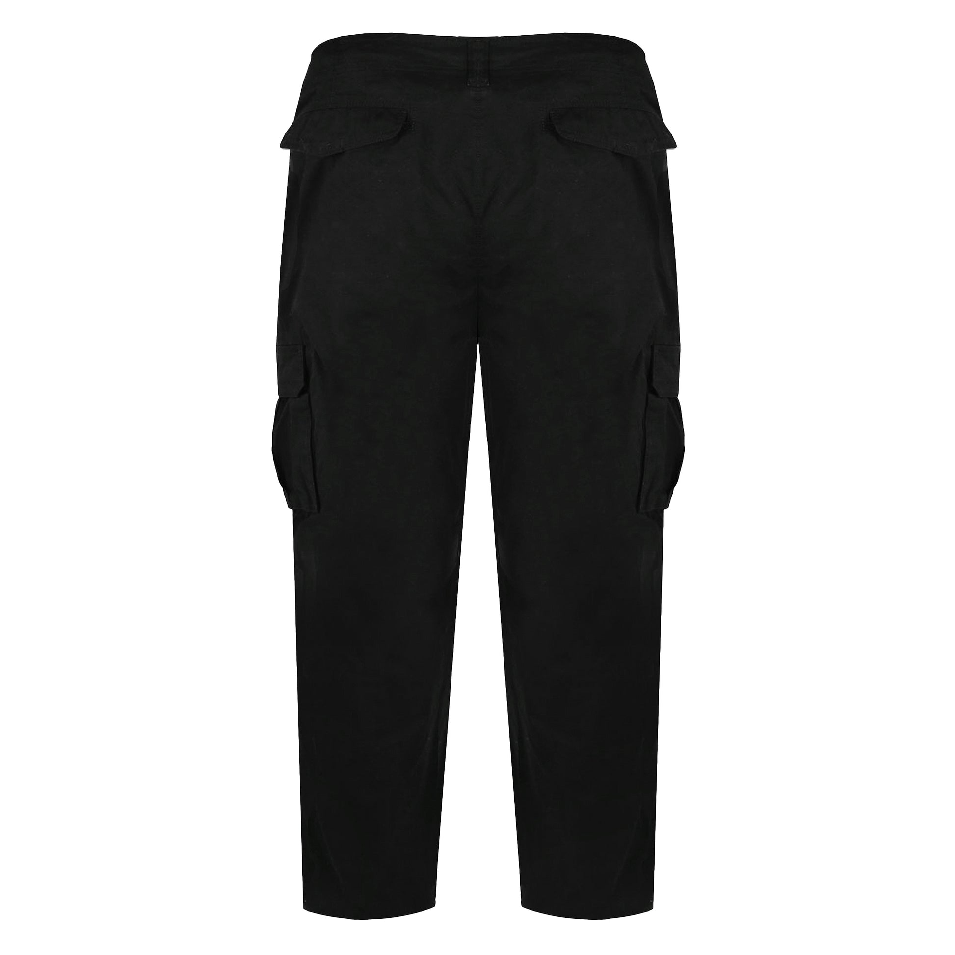 Black - Back - Duke Mens D555 Robert Peached Washed Cargo Trousers