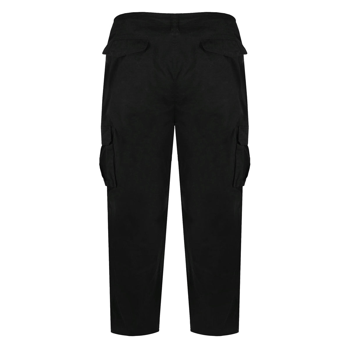 Black - Back - Duke Mens D555 Robert Peached Washed Cargo Trousers