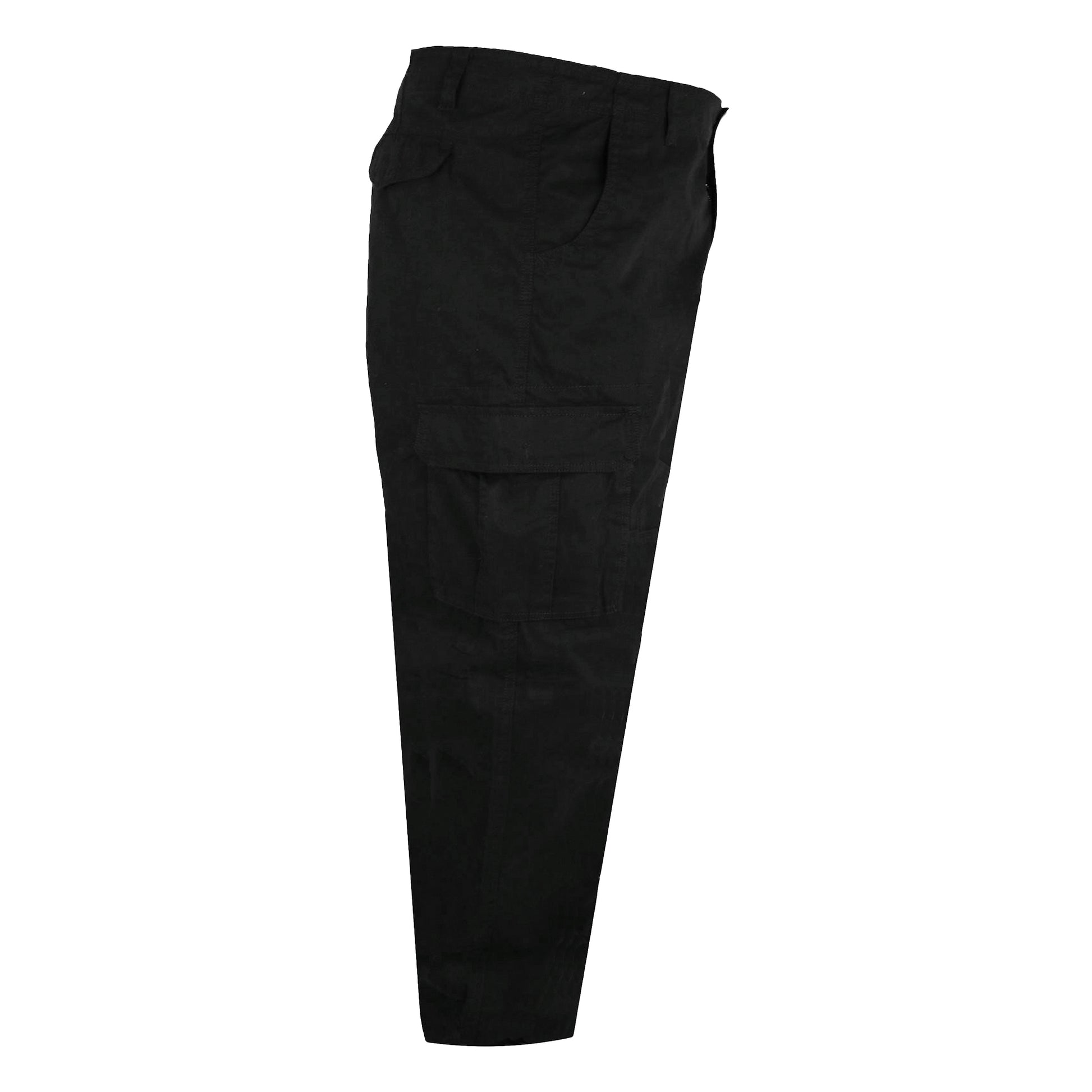 Black - Side - Duke Mens D555 Robert Peached Washed Cargo Trousers