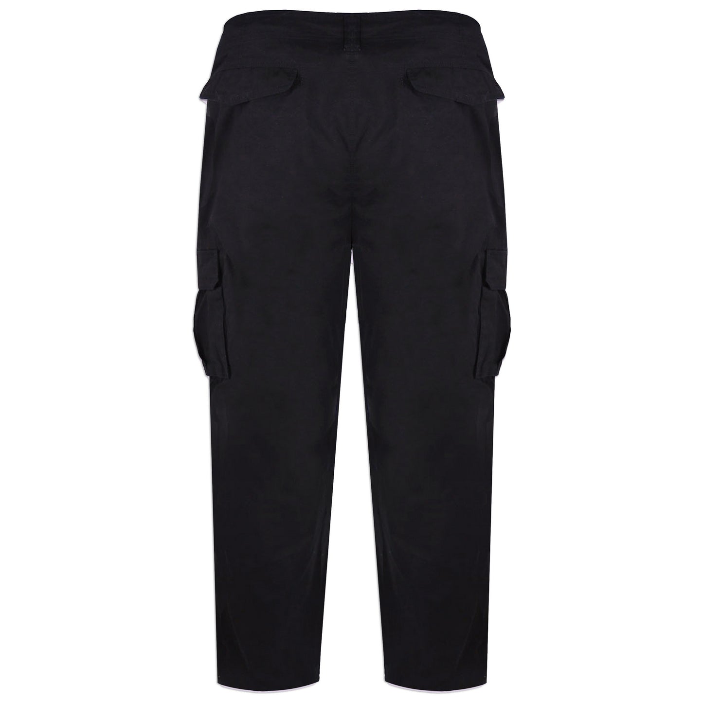 Black - Back - Duke Mens D555 Robert Peached Washed Cargo Trousers
