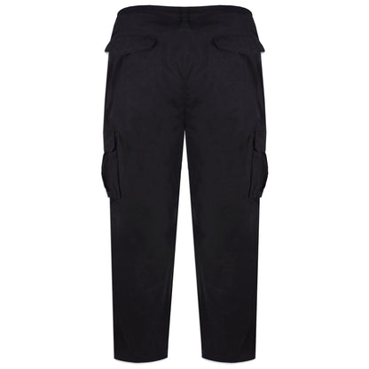 Black - Back - Duke Mens D555 Robert Peached Washed Cargo Trousers