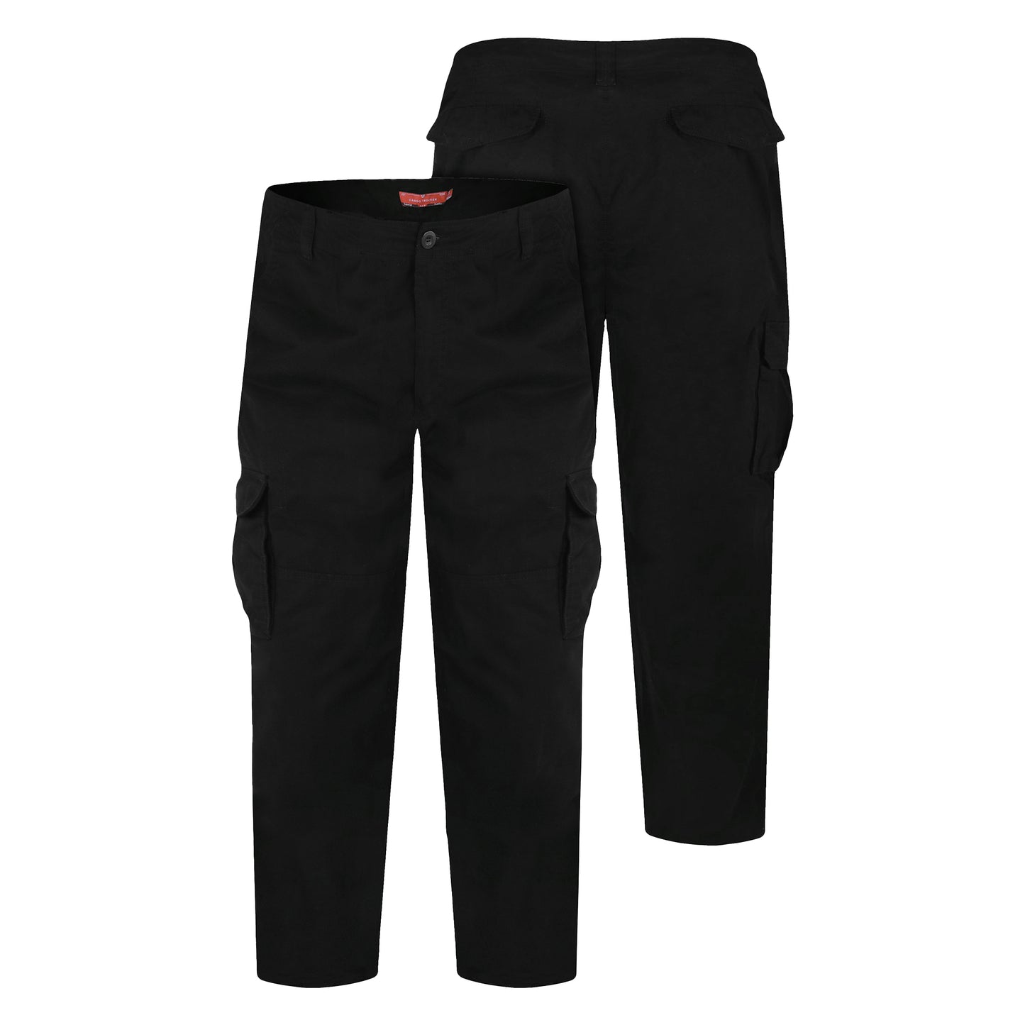 Black - Lifestyle - Duke Mens D555 Robert Peached Washed Cargo Trousers