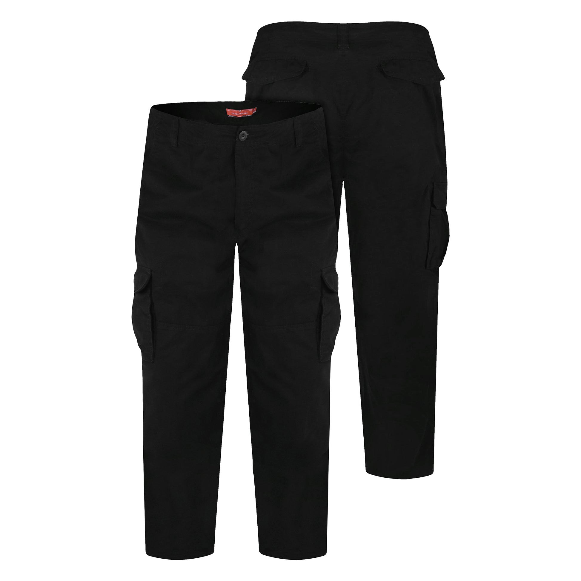 Black - Lifestyle - Duke Mens D555 Robert Peached Washed Cargo Trousers