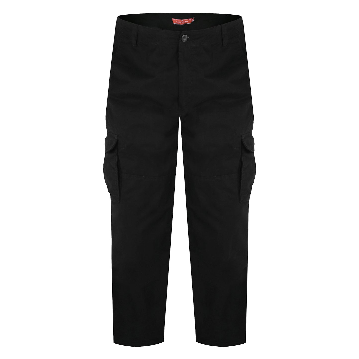 Black - Front - Duke Mens D555 Robert Peached Washed Cargo Trousers