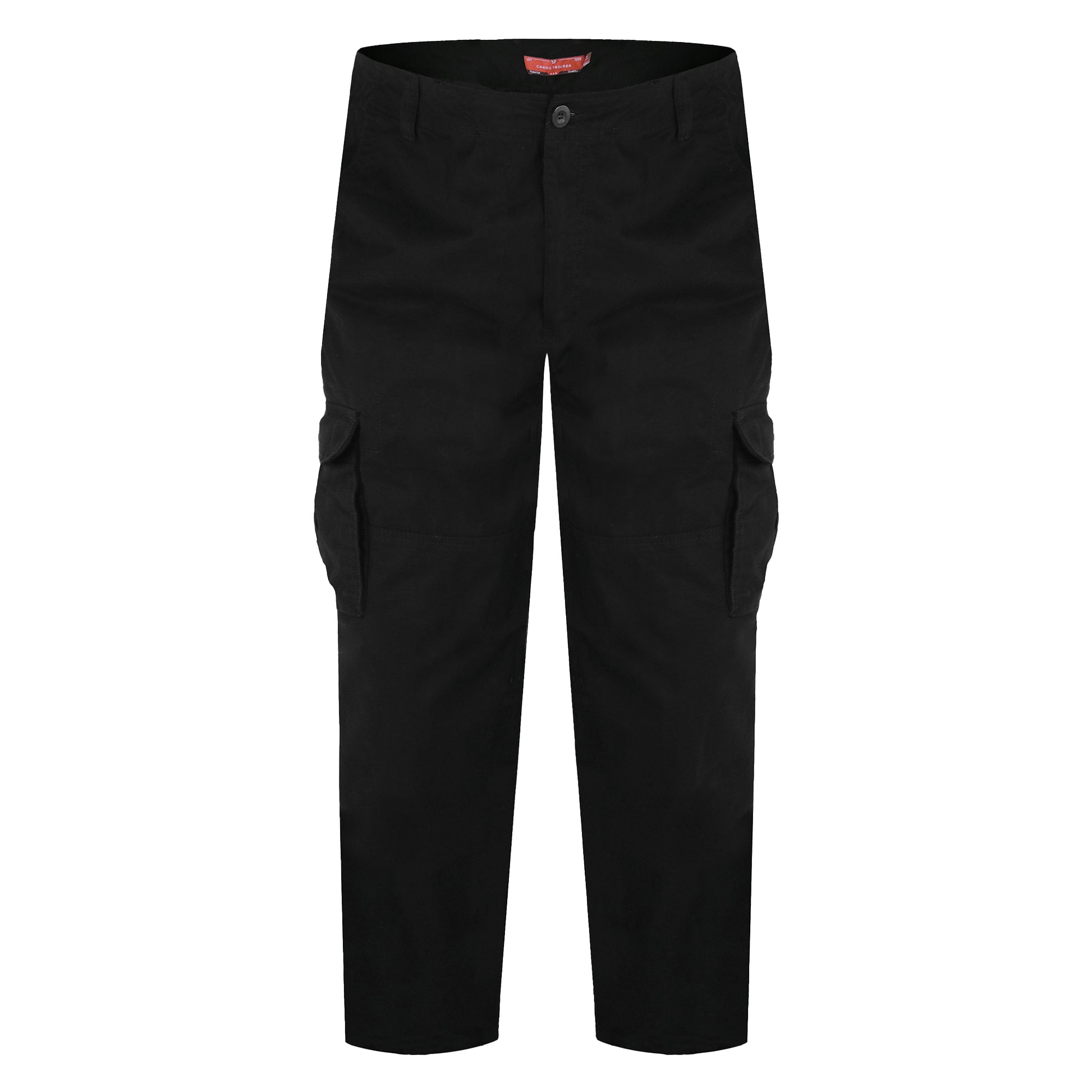 Black - Front - Duke Mens D555 Robert Peached Washed Cargo Trousers