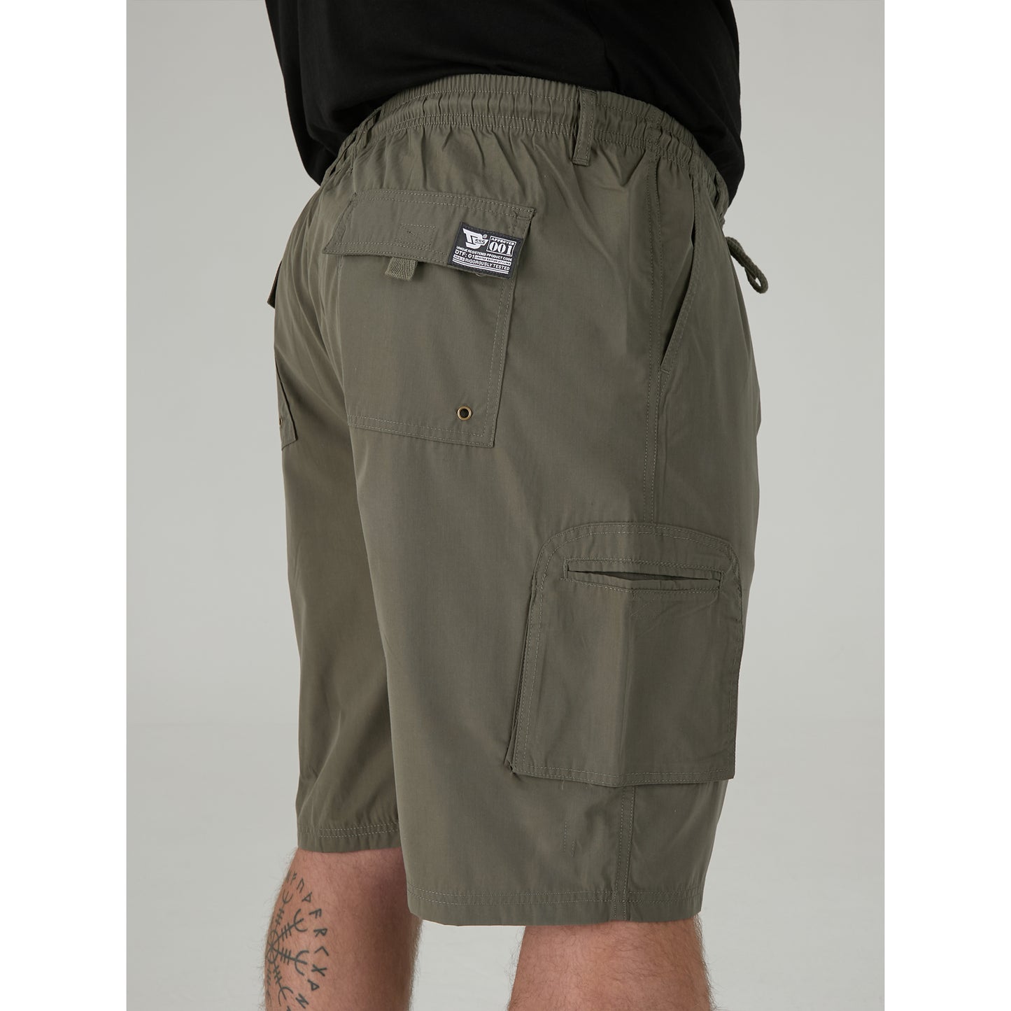 Khaki - Close up - Duke Mens D555 Nick Kingsize Cargo Shorts