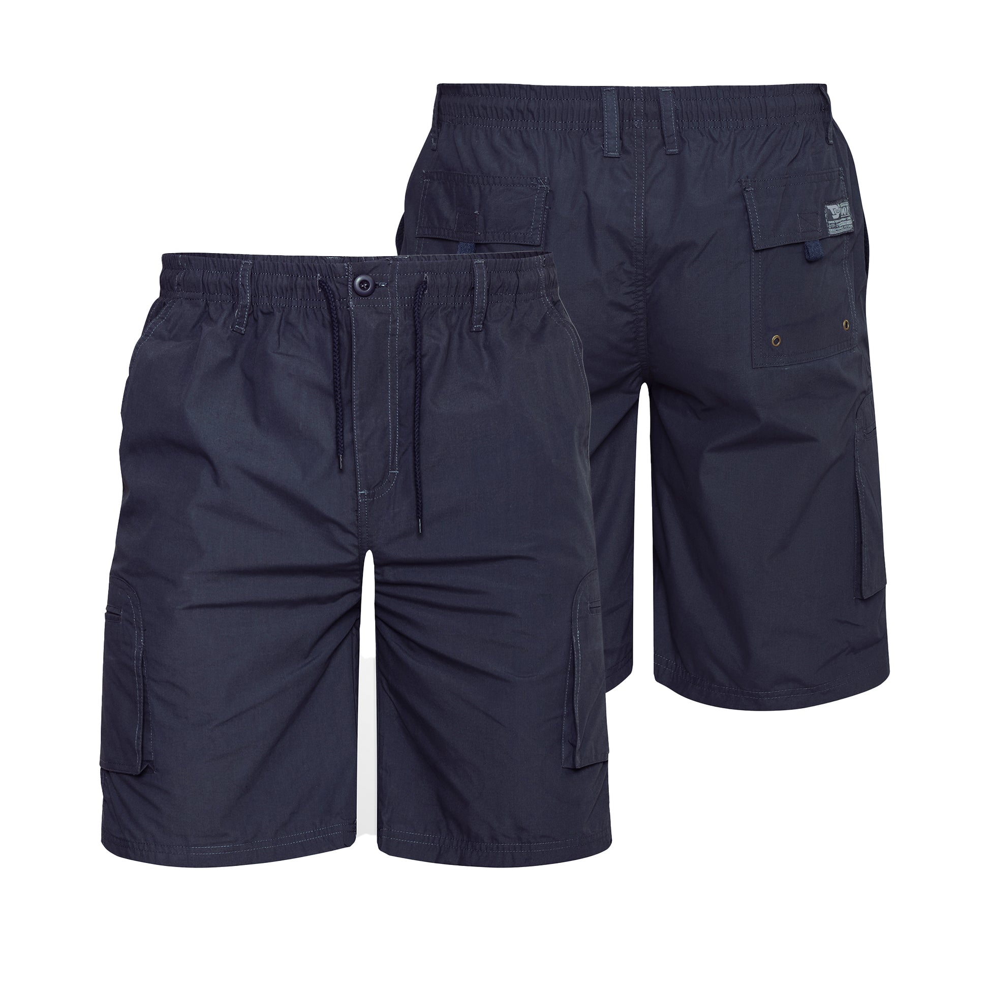 Navy - Side - Duke Mens D555 Nick Kingsize Cargo Shorts