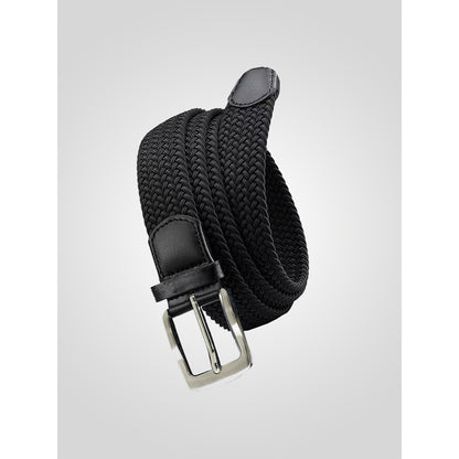 Black - Back - Duke D555 Simon Braided Stretch Belt
