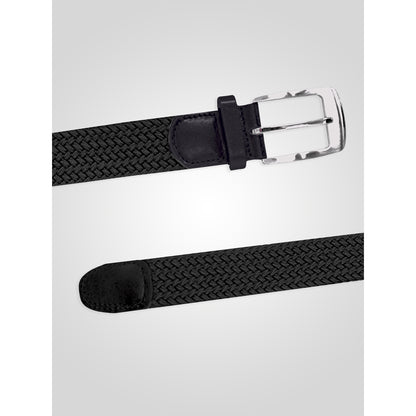 Black - Side - Duke D555 Simon Braided Stretch Belt