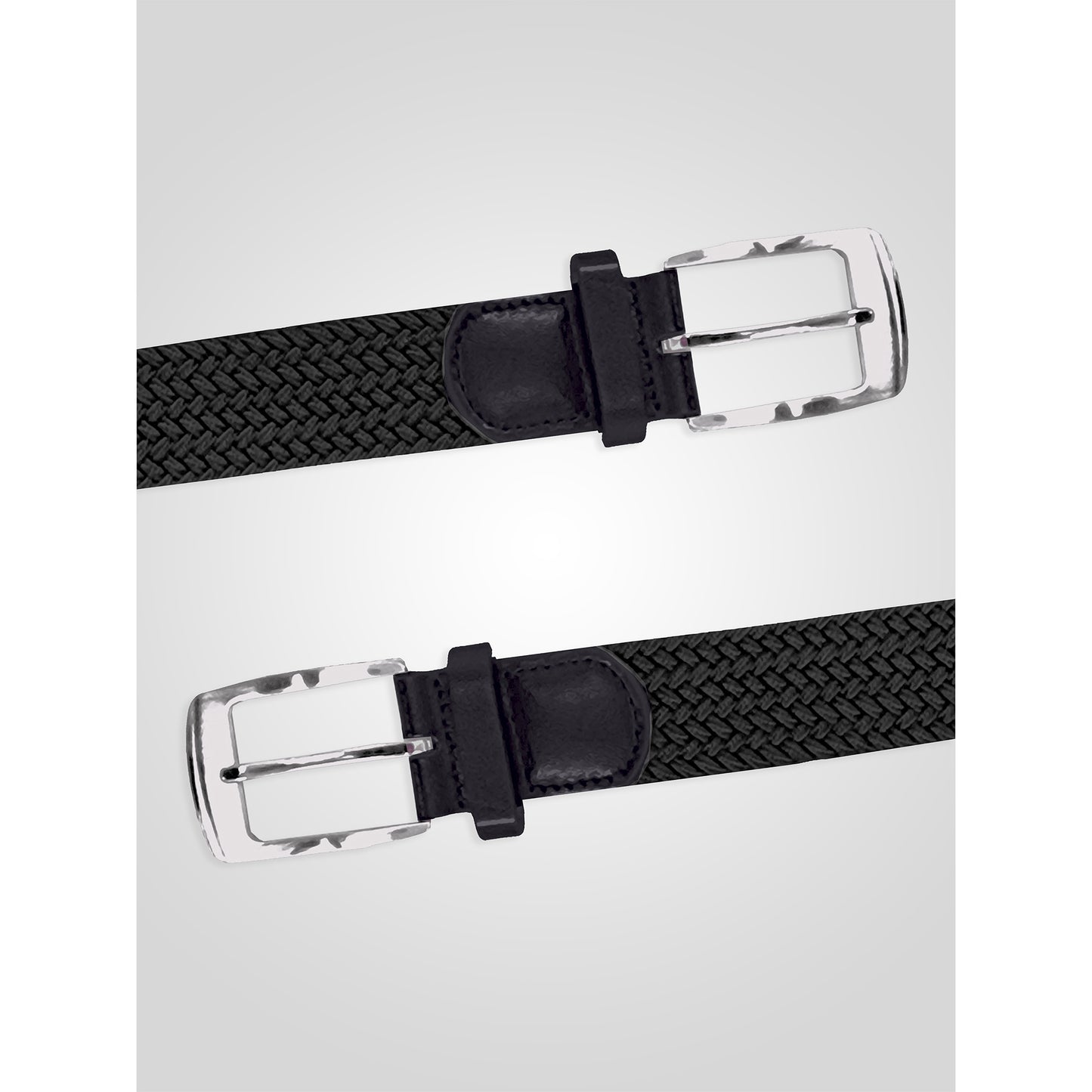 Black - Lifestyle - Duke D555 Simon Braided Stretch Belt