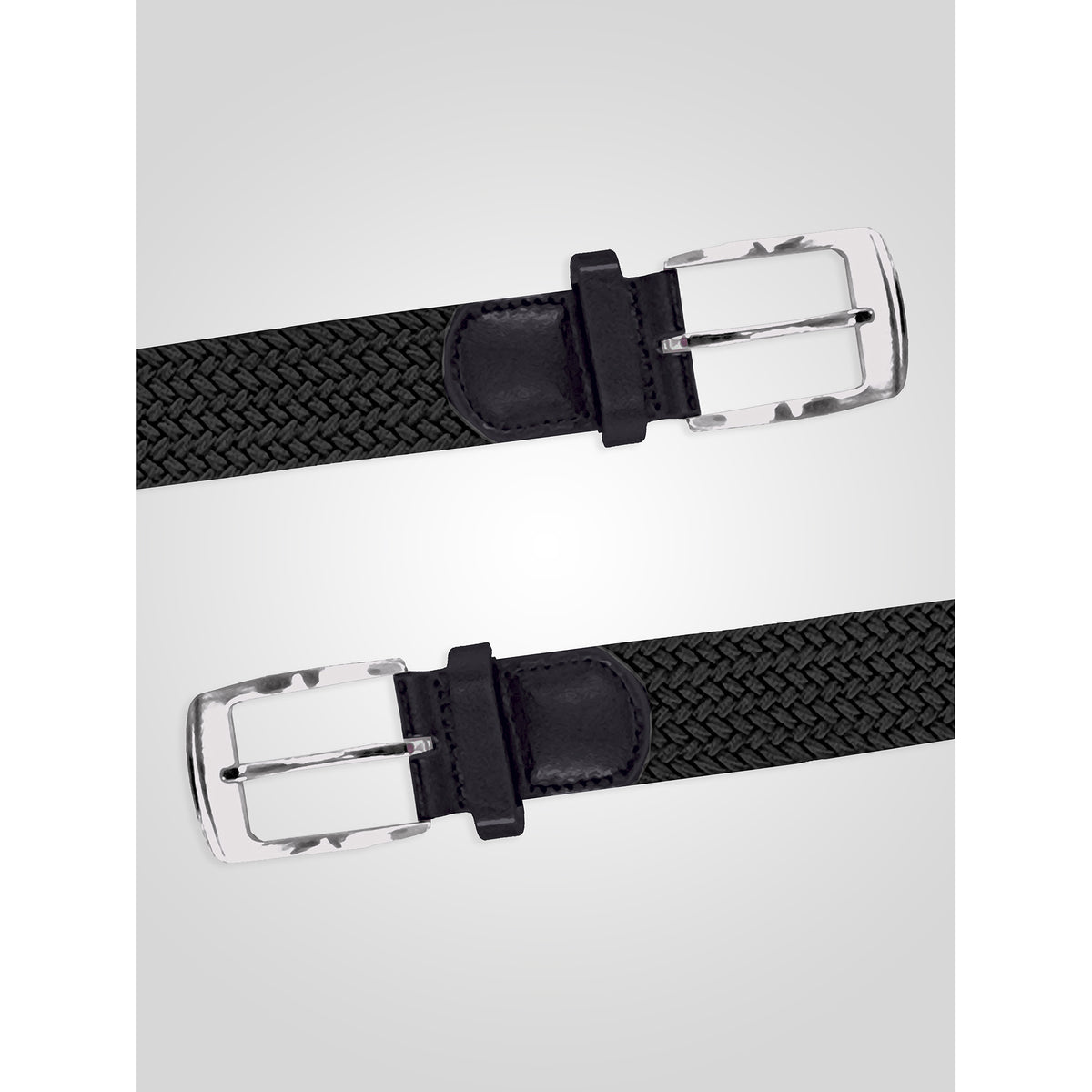 Black - Lifestyle - Duke D555 Simon Braided Stretch Belt