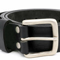 Black - Back - Duke Mens Gavin Kingsize Square Buckle Leather Belt