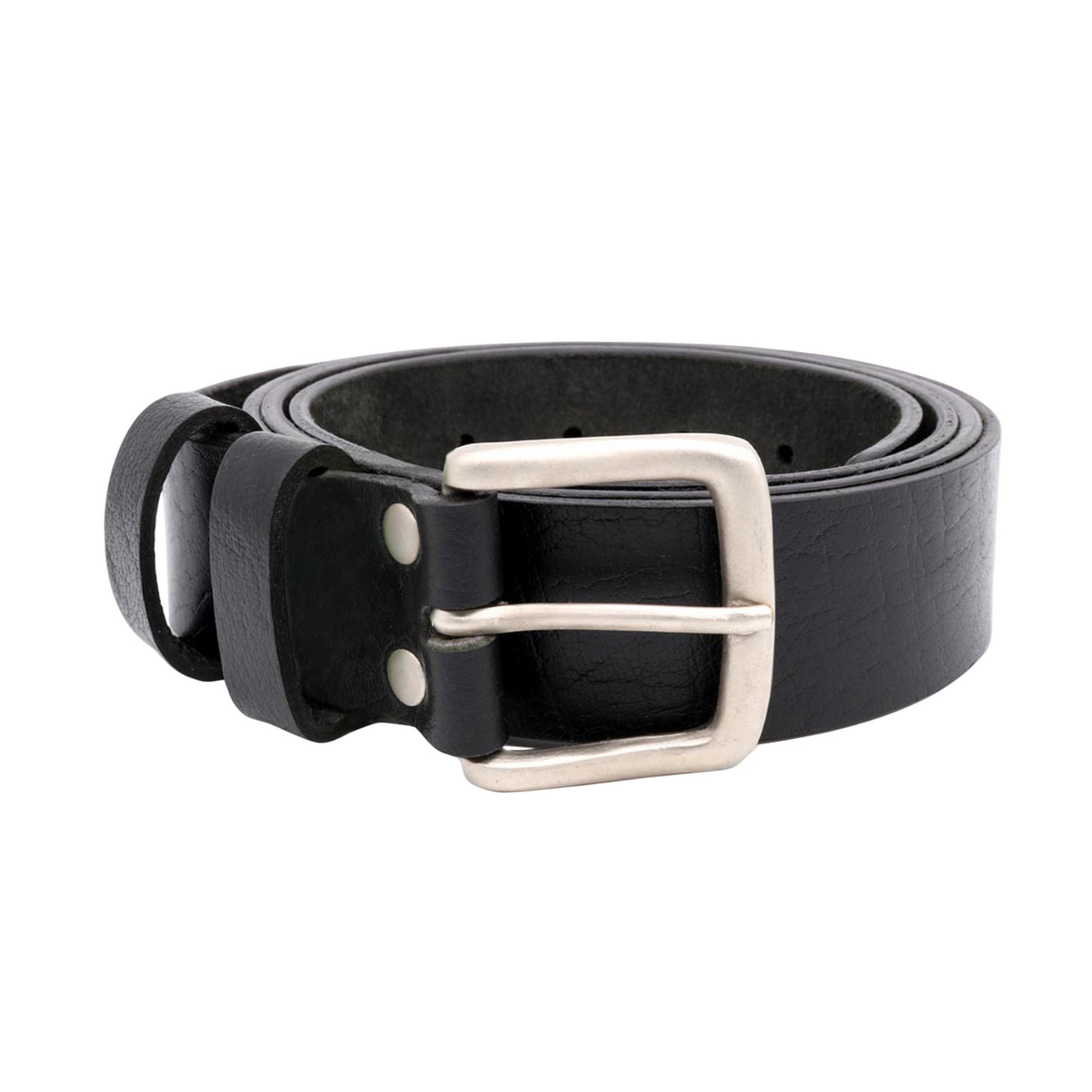 Black - Front - Duke Mens D555 Gavin Leather Square Buckle Belt