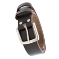 Brown - Back - D555 Mens Liam Kingsize Square Buckle Leather Belt