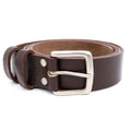 Brown - Front - D555 Mens Liam Kingsize Square Buckle Leather Belt