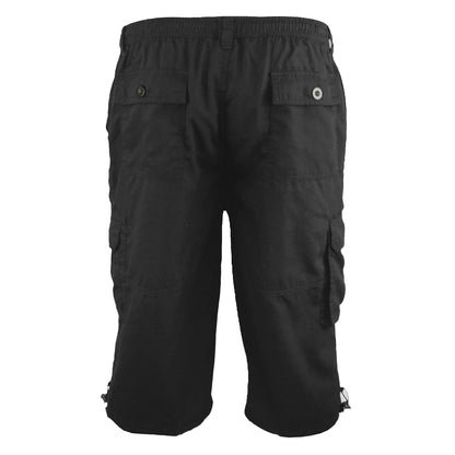 Black - Back - Duke Mens D555 Mason Kingsize Cargo Shorts
