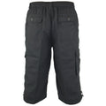 Black - Back - D555 Mens Mason Kingsize Cargo Capri Shorts