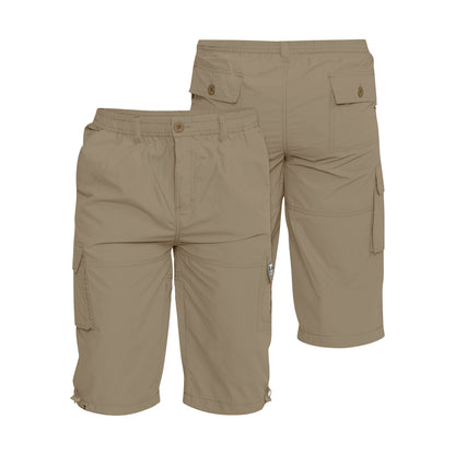 Sand - Side - Duke Mens D555 Mason Kingsize Cargo Shorts