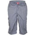 Grey - Front - D555 Mens Mason Kingsize Cargo Capri Shorts