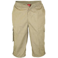 Sand - Back - D555 Mens Mason Kingsize Cargo Capri Shorts