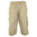 Sand - Side - D555 Mens Mason Kingsize Cargo Capri Shorts