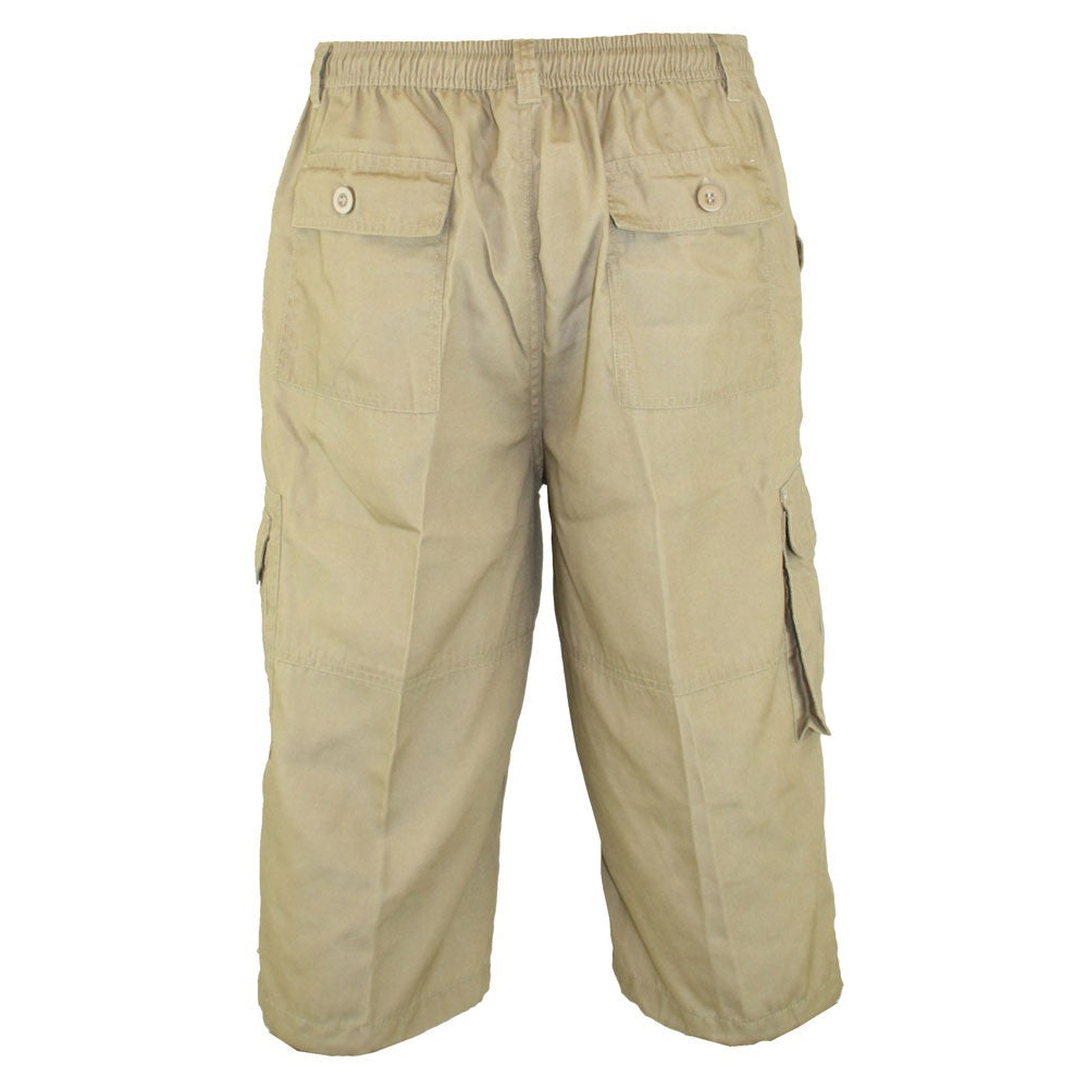 Sand - Back - Duke Mens D555 Mason Kingsize Cargo Shorts