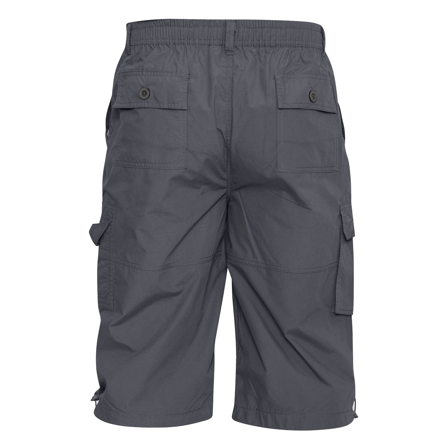 Grey - Back - Duke Mens D555 Mason Kingsize Cargo Shorts