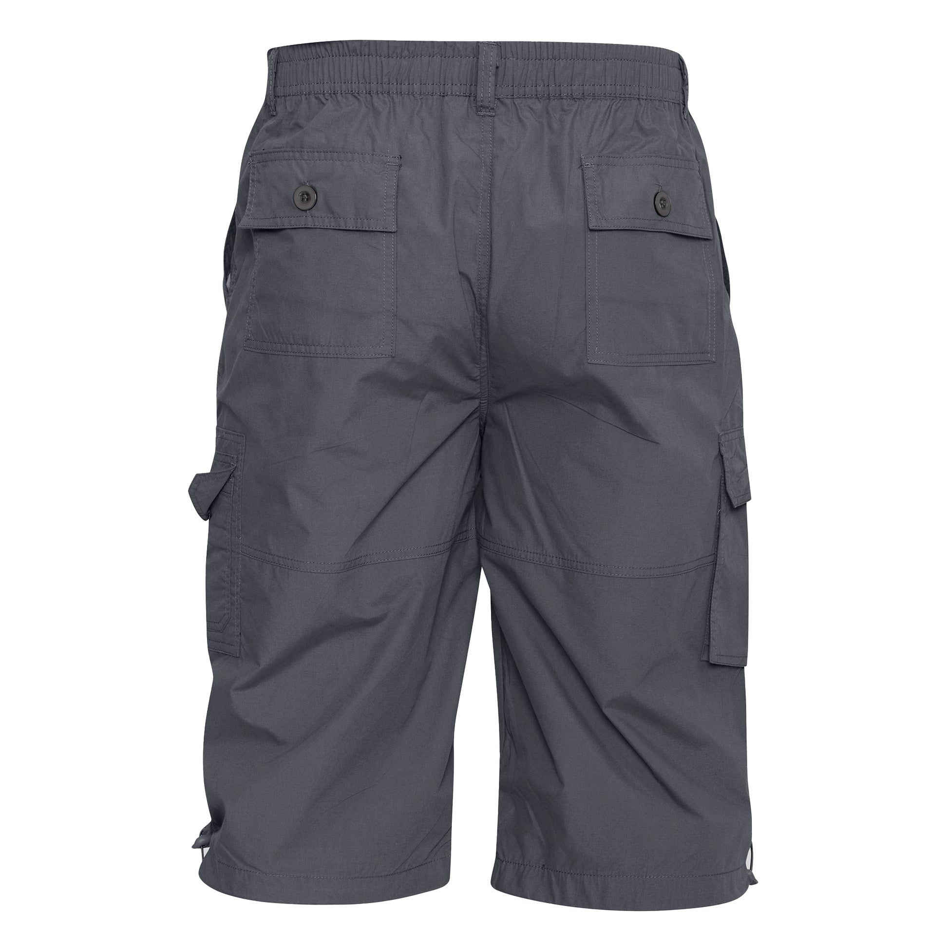 Grey - Back - Duke Mens D555 Mason Kingsize Cargo Shorts