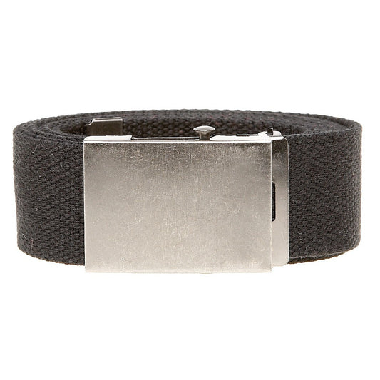 Black - Front - Duke Mens D555 Edward Plain Webbing Belt