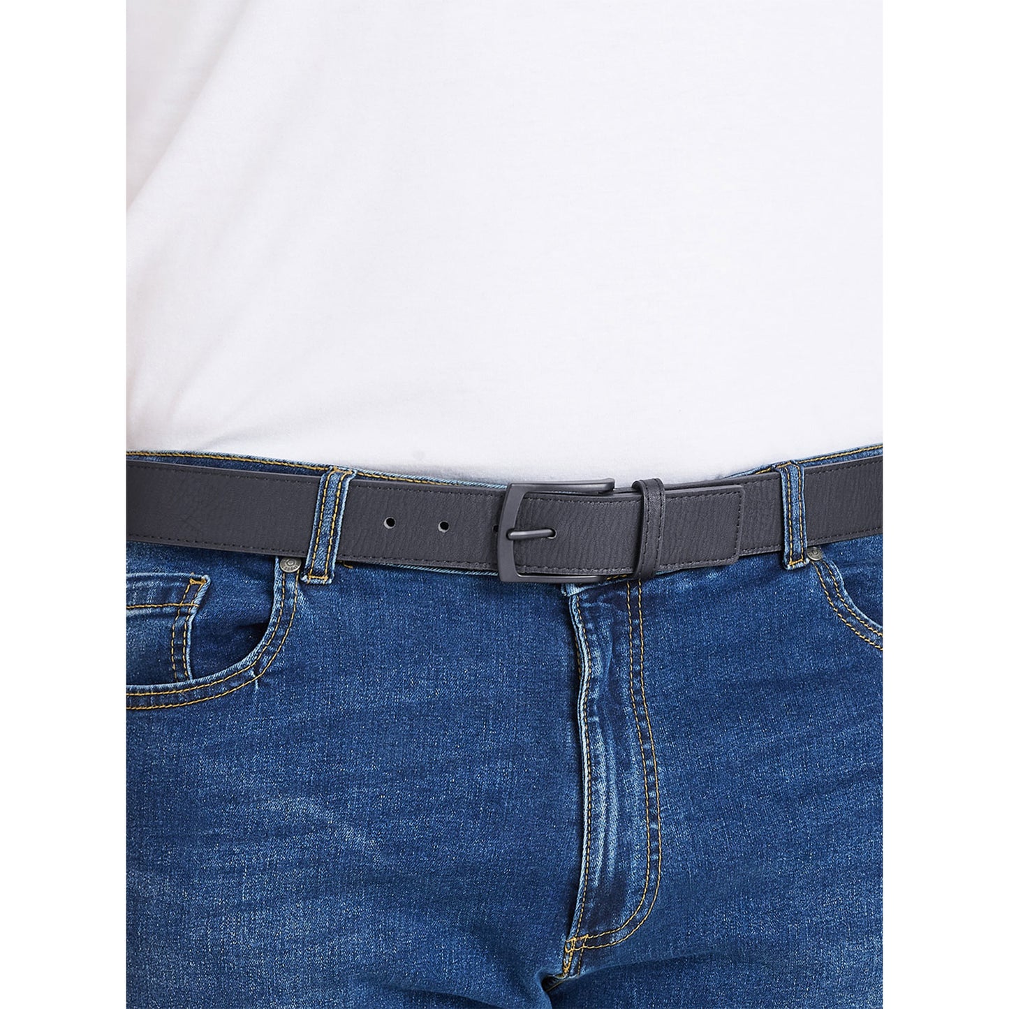 Black - Pack Shot - Duke Mens D555 Ozzy Matte Bonded Leather Belt