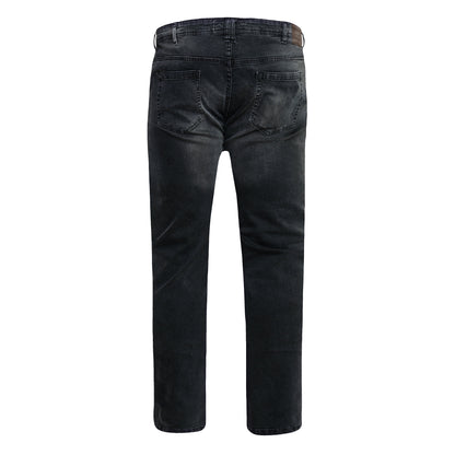 Grey - Back - Duke Mens D555 Benson Stretch Kingsize Jeans