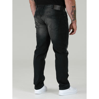 Grey - Side - Duke Mens D555 Benson Stretch Kingsize Jeans