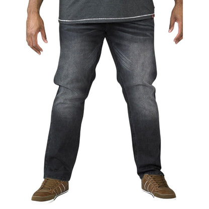 Grey - Side - Duke Mens D555 Benson Stretch Kingsize Jeans