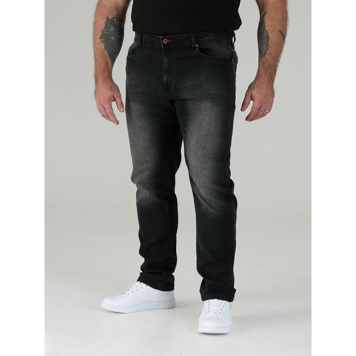 Grey - Lifestyle - Duke Mens D555 Benson Stretch Kingsize Jeans