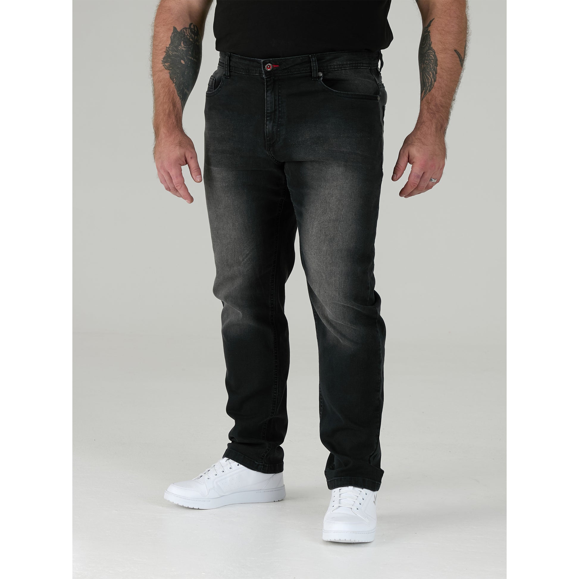 Grey - Lifestyle - Duke Mens D555 Benson Stretch Kingsize Jeans