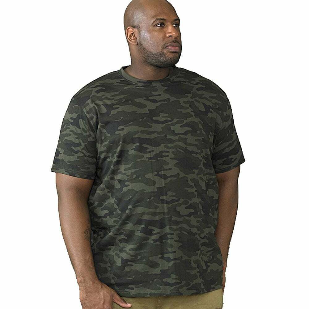 Jungle Camo - Back - Duke Mens D555 Gaston Camouflage Kingsize Short-Sleeved T-Shirt